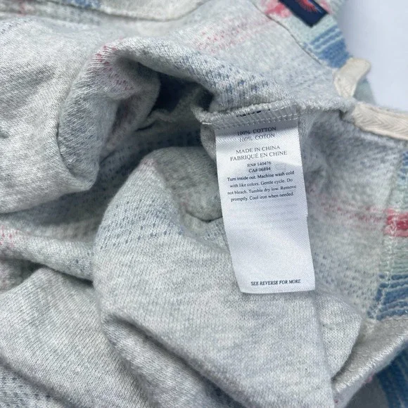 Faherty Men's Biarritz Terry Hoodie Sz S White Multicolor‎ Striped Poncho Surfer - Picture 9 of 14